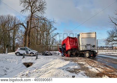 Сar Body After Accident On A Road
