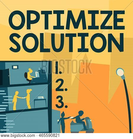 Handwriting Text Optimize Solution. Business Showcase Process Of Finding The Greatest Value Of The S