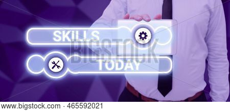 Conceptual Caption Skills. Internet Concept Ability To Carry Task With Driven Result Within Given Ti