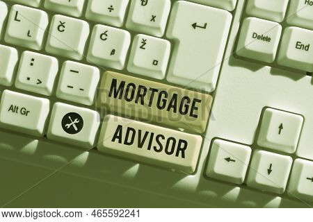 Conceptual Display Mortgage Advisor. Business Overview Specialist Or Broker With Indepth Knowledge O