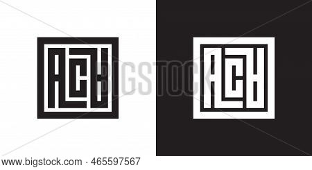 Initial Letter Aca Logo Design Template, Geometric Monogram Logo