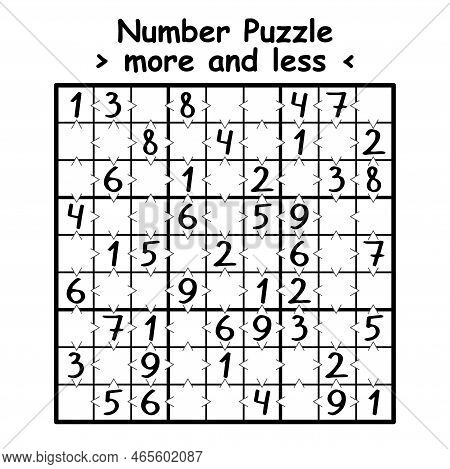 Black And White Sudoku Game For Beginners Vector Illustration