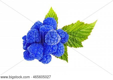 Fresh Tasty Blue Raspberries Isolated On White