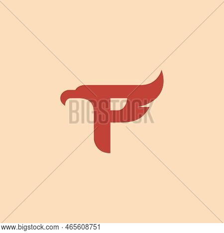 P Eagle Logo Vector. Eagle Icon Design. Letter P
