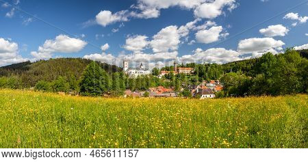 Rozmberk Nad Vltavou, Czech Republic - 05 22 2022: Rozmberk Castle - Rosenberg Castle In South Bohem