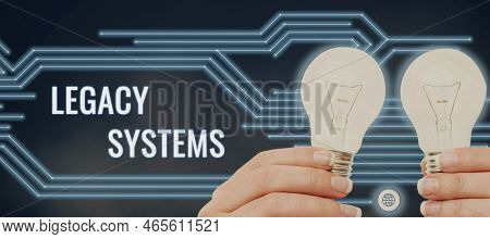 Sign Displaying Legacy Systems. Business Concept Old Method Technology Computer System Or Applicatio