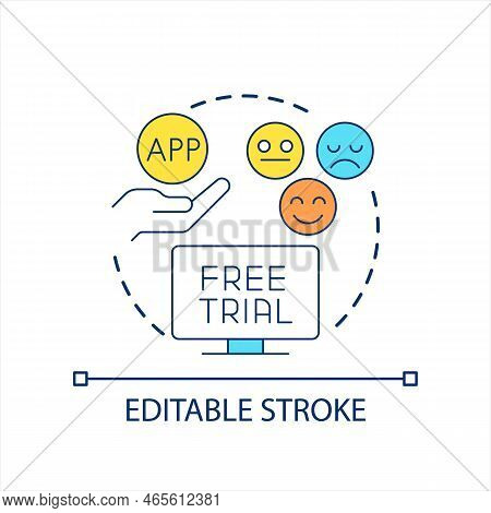 Free Trial Period Concept Icon. Demonstration Version. Try To Use. Opportunity To Test Abstract Idea