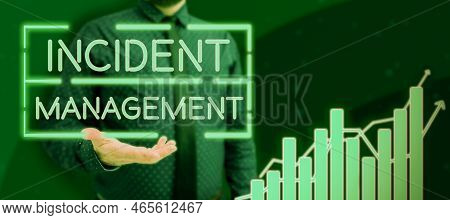 Sign Displaying Incident Management. Business Concept Process To Return Service To Normal Correct Ha