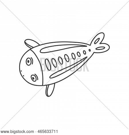 Vector Fish On White Background. Doodle Style.