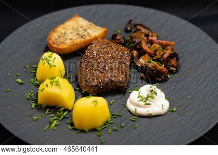 Pan Roasted Steak With Fresh Wild Mushrooms