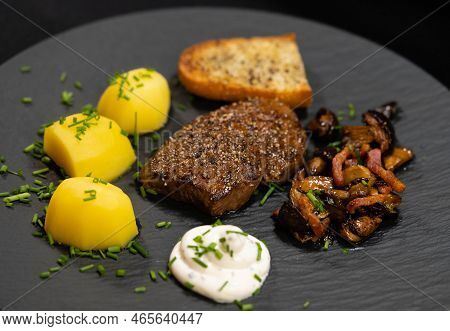 Pan Roasted Steak With Fresh Wild Mushrooms