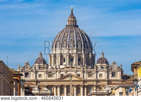 St. Peter's Basilica Dome In Vatican, Rone, Italy
