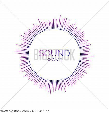 Circle Sound Wave Visualisation. Dotted Music Player Equalizer. Radial Audio Signal Or Vibration Ele