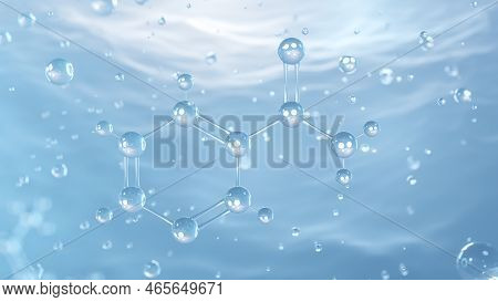 Vitamin B3, Nicotinamide Molecular Structure From Atoms And Molecules, Close-up 3d Model, Imitation 