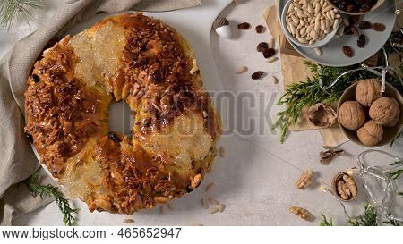 Bolo Rainha Or Queen's Cake, Made For Christmas, Carnavale Or Mardi Gras With Present Wrapping In Ba