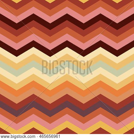 Seamless Zigzag Warm Color And Retro Style Backgrounds & Textures.