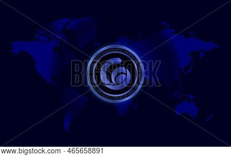 Radio Caca-raca Crypto Currency Images. 3d Illustration. Digital Coins.