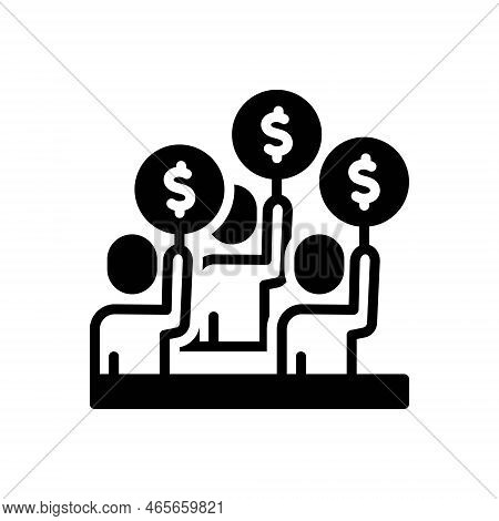Black Solid Icon For Bidding Auction Valuable Bidding-procedure Bidder Bids Gavel Authority