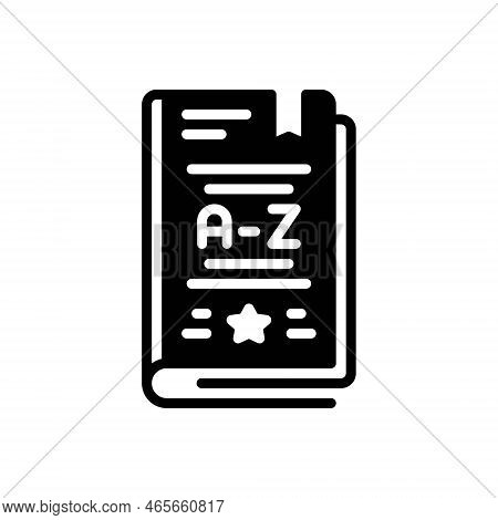 Black Solid Icon For Dictionary Lexicon Vocabulary Terminology Glossary Technicalities Book Definiti