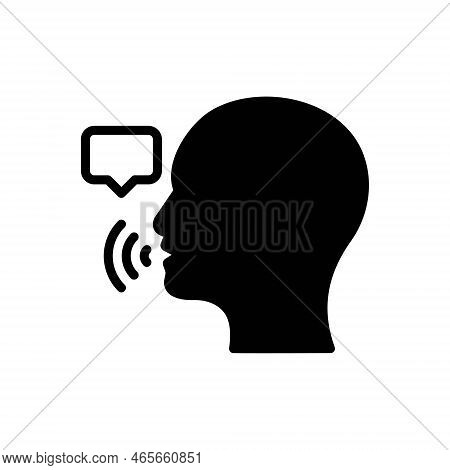 Black Solid Icon For Said Spoken Aforesaid Talk Speak Conversation Comment Message