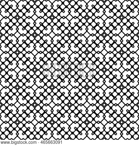 Abstract Geometric Pattern With Crossing Thin Straight Lines. Stylish Texture In Black Color.seamles
