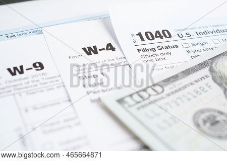 Tax Form 1040 U.s. Individual Income Tax Return, Business Finance Concept.