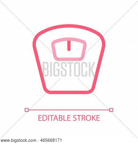 Bathroom Scales Pixel Perfect Color Linear Ui Icon. Weight Management. Dieting. Measuring Device. Gu