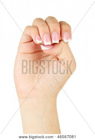Sormi oikeinkirjoitus aakkoset American Sign Language (ASL). KIRJAIN E