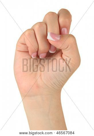 Sormi oikeinkirjoitus aakkoset American Sign Language (ASL). KIRJAIN S