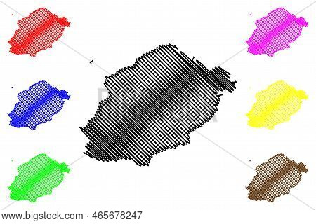 Ustica Island (italian Republic, Italy, Sicily) Map Vector Illustration, Scribble Sketch Isola Di Us