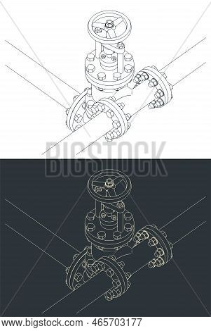 Control Valve And Pipes Sketches