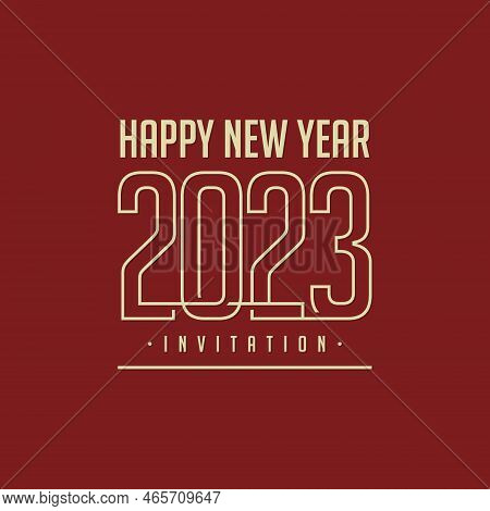 Happy New Year 2023 Invitation Lettering Tipography Design. Vector Illustration Eps.8 Eps.10