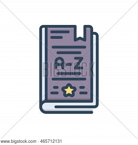 Color Illustration Icon For Dictionary Lexicon Vocabulary Terminology Glossary Technicalities Book D