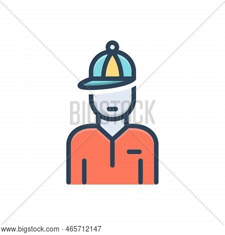 Color Illustration Icon For Adolescent Teenage Youthful Juvenile Youngster Stripling Boy