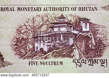 Taktsang Palphug Monastery From Bhutanese Money - Ngultrum