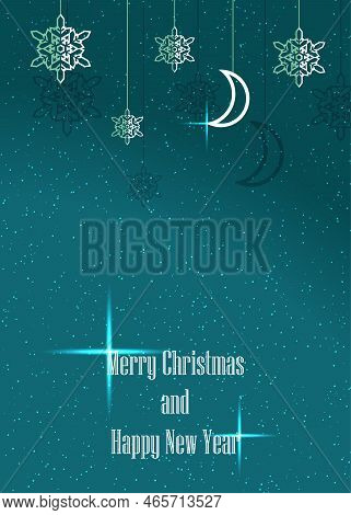 Merry Christmas And Happy New Year Postcard. Vector Illustration