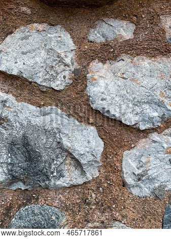 Stone Background Or Texture. Part Of A Large Stone For Background Or Texture