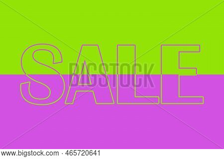 Sale. Colorful Typography Banner With Word. Text Caption, Art Lettering, Creative Colorful Font. Rub