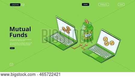 Mutual Fund Banner. Concept Of Finance Strategy Of Investment In Fund, Stock Instrument For Capital 