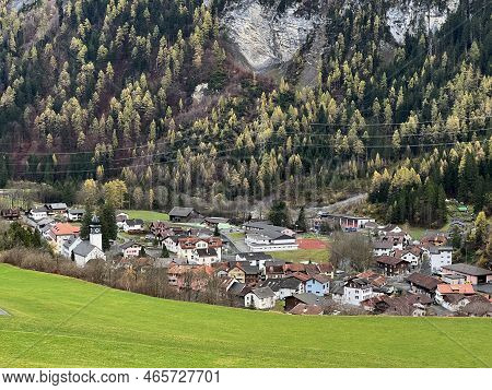 Alpine Mountain Village Of Vättis In The Taminatal Or Vättnertal River Valley - Canton Of St. Gallen