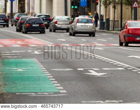 Cluj-Napoca, Romania - September 17, 2022: Cars in traffic on 21 December Boulevard. This image is for editorial use only.