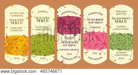Packaging Label Design Set For Serum Product