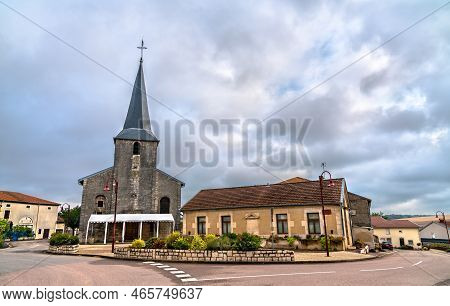 Saint Brice Church In Harmonville Village Near Neufchateau In Grand Est, France