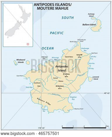 Map Of The New Zealand Offshore Island Antipodes