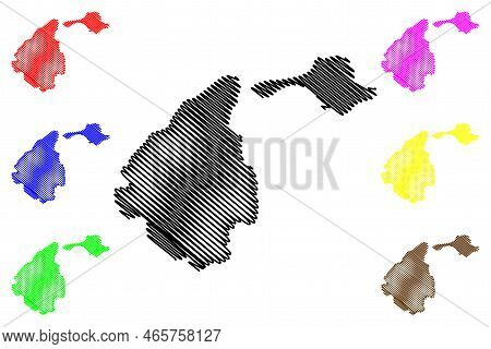 Feni Islands (new Guinea, Pacific Ocean, Bismarck Archipelago) Map Vector Illustration, Scribble Ske