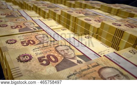 Tunisia Dinar Money Banknotes Pack 3D Illustration
