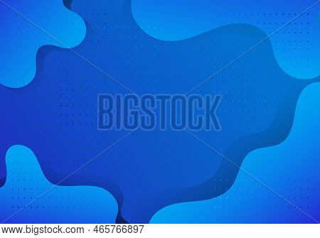 Abstract Background, Free-form Shapes, Predominantly Shades Of Blue. There Are Dotted Elements Arran