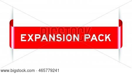 Red Color Inserted Label Banner With Word Expansion Pack On White Background