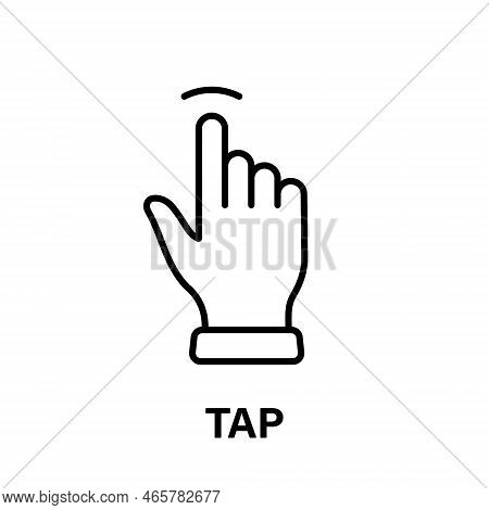 Tap Gesture Of Computer Mouse. Pointer Finger Black Line Icon. Cursor Hand Linear Pictogram. Touch C