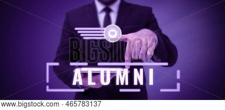 Conceptual Caption Alumni. Business Overview Former Pupil Or Student Especially Male One Of Particul